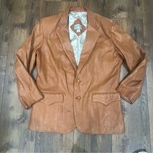 Vintage Continental Leather Fashions
Brown Men's Western Leather Blazer Size 48